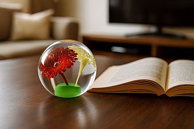 Skleněné těžítko Květ Zahrada v čase.. - obrázek