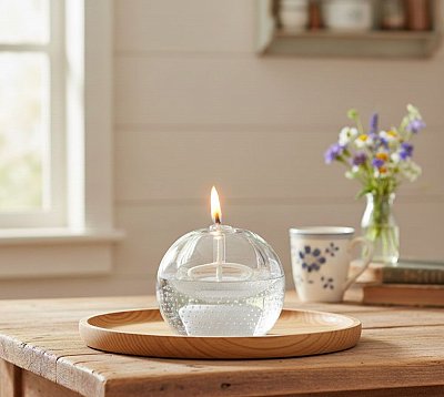 Skleněná olejová lampa Bílá - obrázek