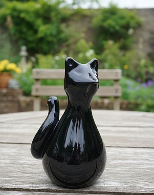 Skleněná kočka Černá - obrázek