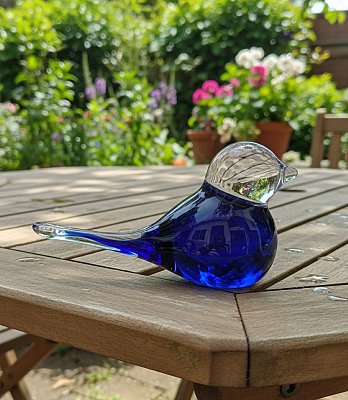 Skleněný ptáček Tmavě modrý - obrázek