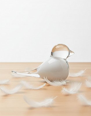 Skleněný ptáček Bílý - obrázek