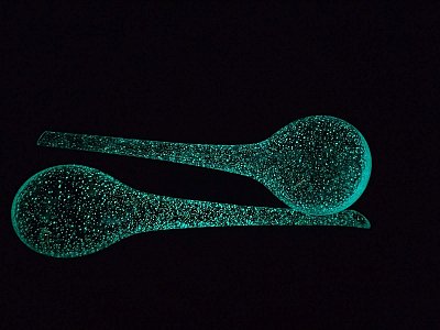 Skleněný zavlažovač svítící  2.jakost sada - obrázek