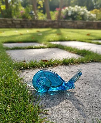 Skleněný šnek Tyrkys - obrázek