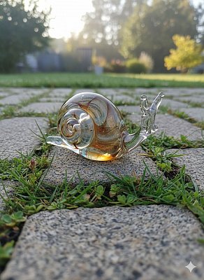 Skleněný šnek Topas spirála - obrázek