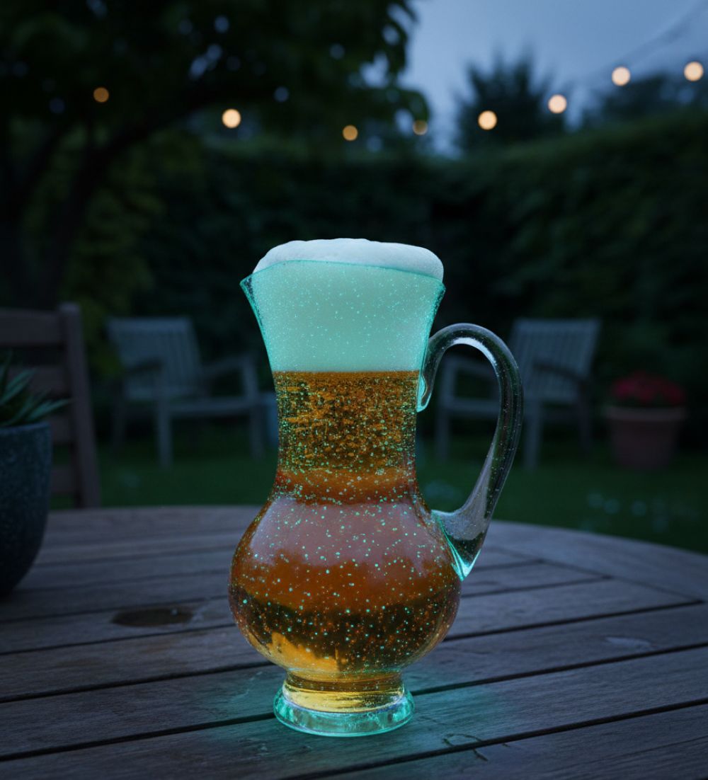 Svítící skleněný džbán Modrý 0,9l - obrázek