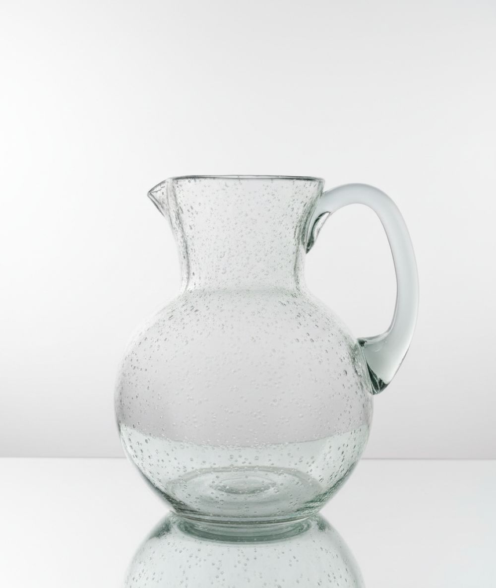 Fluorescenční svítící skleněný džbán ZELENÝ KOUŘ Doprodej - obrázek