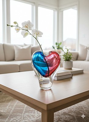 Skleněná váza Srdce Doprodej - obrázek