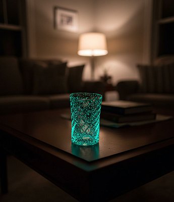 Fluorescenční svítící sklenice  MODRÁ - obrázek